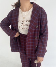 【SETUPにも】チェックダブルジャケット