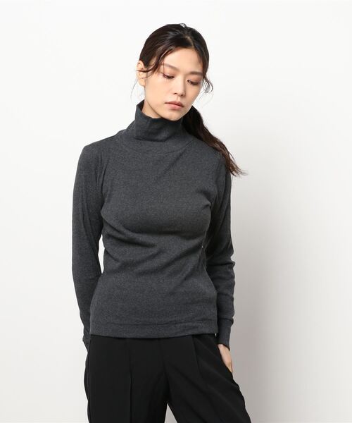 sm2rhythm（サマンサモスモスリズム）の「リブタートルカットソー（Tシャツ/カットソー・レディース・チャコール/ブラック/ライトベージュ・ﾌﾘ-）」の3枚目の写真