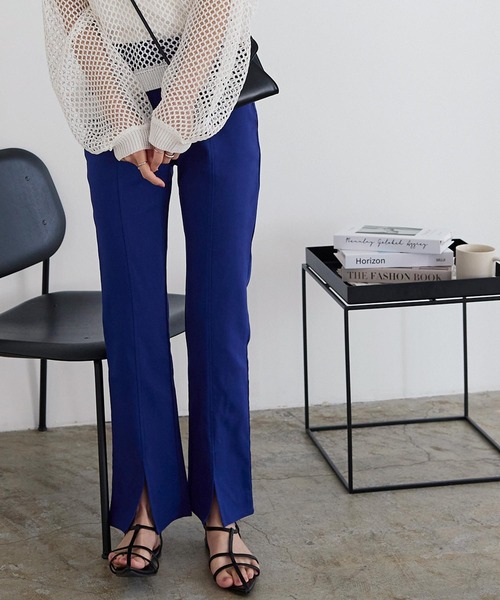 KOBE LETTUCE（コウベレタス）の「錯覚美脚スリットレギンスパンツ（その他パンツ・レディース・ネイビー/モカ/ブラック/ベージュ/ブルー系その他/カーキ/グレー/ホワイト系/ブルー・S/M/MEDIUM/TALL/L/AS）」の8枚目の写真