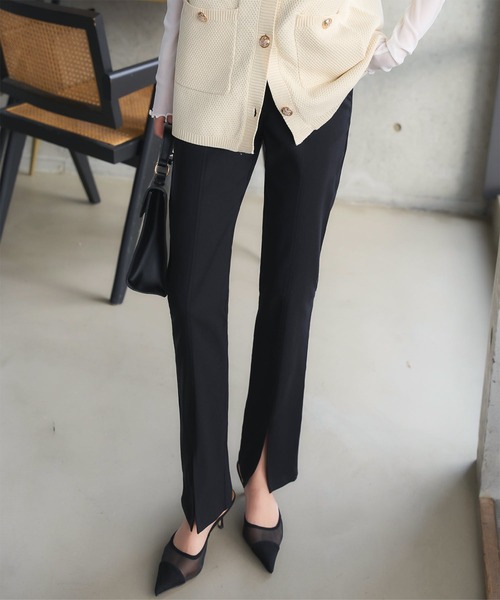 KOBE LETTUCE（コウベレタス）の「錯覚美脚スリットレギンスパンツ（その他パンツ・レディース・ネイビー/モカ/ブラック/ベージュ/ブルー系その他/カーキ/グレー/ホワイト系/ブルー・S/M/MEDIUM/TALL/L/AS）」の16枚目の写真