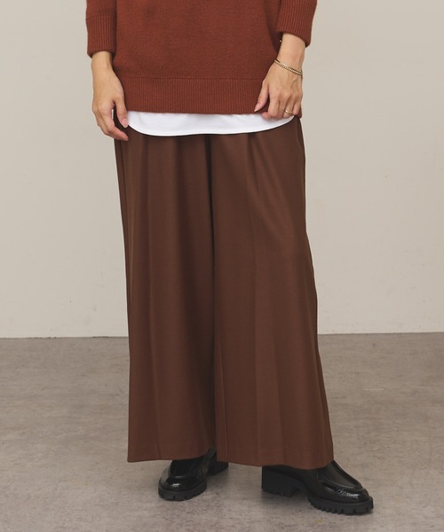 BONbazaar（ボンバザール）の「《色違い必須アイテム》リラックスウォームイージーワイドパンツ（その他パンツ・レディース・ブラック/ライトグレー/ダークブラウン/オフホワイト・FREE）」の4枚目の写真