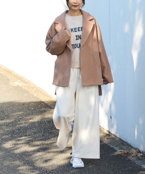 BONbazaar（ボンバザール）の「《色違い必須アイテム》リラックスウォームイージーワイドパンツ（その他パンツ・レディース・ブラック/ライトグレー/ダークブラウン/オフホワイト・FREE）」の12枚目の写真