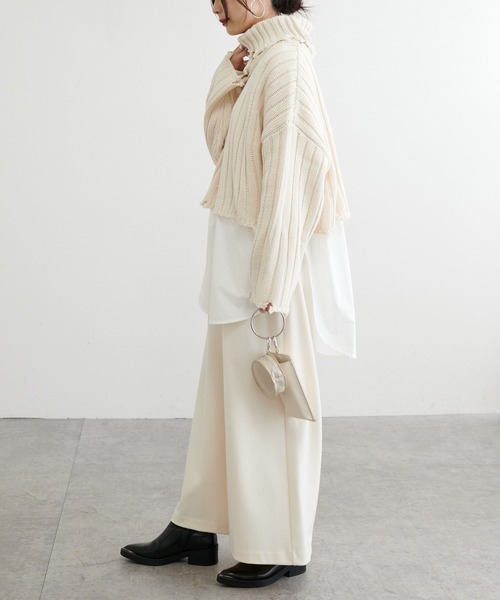 BONbazaar（ボンバザール）の「《色違い必須アイテム》リラックスウォームイージーワイドパンツ（その他パンツ・レディース・ブラック/ライトグレー/ダークブラウン/オフホワイト・FREE）」の18枚目の写真