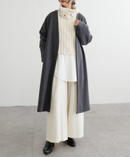 BONbazaar（ボンバザール）の「《色違い必須アイテム》リラックスウォームイージーワイドパンツ（その他パンツ・レディース・ブラック/ライトグレー/ダークブラウン/オフホワイト・FREE）」の22枚目の写真