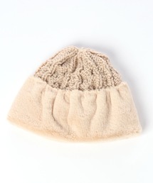 フェイクファー付きリバーシブルニットワッチ