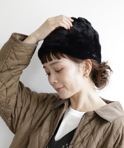 studio CLIP（スタディオクリップ）の「フェイクファー付きリバーシブルニットワッチ（ニットキャップ/ビーニー・レディース・ベージュ/グレー/ライトグレー/アイボリー・FREE）」の13枚目の写真