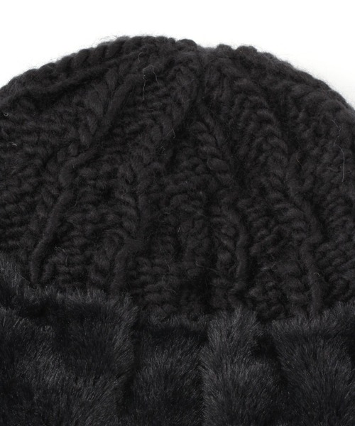 studio CLIP（スタディオクリップ）の「フェイクファー付きリバーシブルニットワッチ（ニットキャップ/ビーニー・レディース・ベージュ/グレー/ライトグレー/アイボリー・FREE）」の19枚目の写真