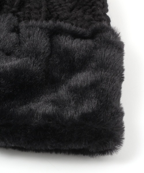 studio CLIP（スタディオクリップ）の「フェイクファー付きリバーシブルニットワッチ（ニットキャップ/ビーニー・レディース・ベージュ/グレー/ライトグレー/アイボリー・FREE）」の15枚目の写真