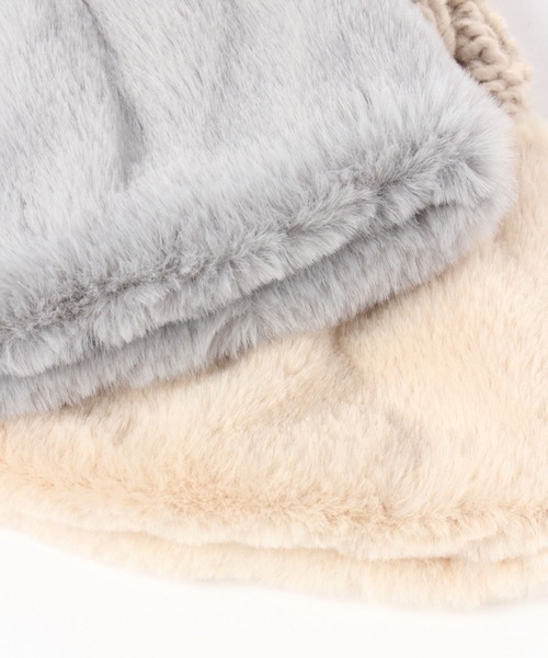 studio CLIP（スタディオクリップ）の「フェイクファー付きリバーシブルニットワッチ（ニットキャップ/ビーニー・レディース・ベージュ/グレー/ライトグレー/アイボリー・FREE）」の22枚目の写真