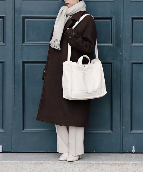 Beauty&Habit（ビューティアンドハビット）の「【Beauty&Habit】キャンバスショルダートートバッグ/2WAY Shoulder Tote Bag A4サイズ（トートバッグ・メンズ・ナチュラル・FREE）」の17枚目の写真