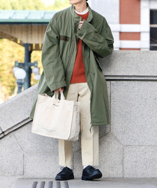 Beauty&Habit（ビューティアンドハビット）の「【Beauty&Habit】キャンバスショルダートートバッグ/2WAY Shoulder Tote Bag A4サイズ（トートバッグ・メンズ・ナチュラル・FREE）」の6枚目の写真