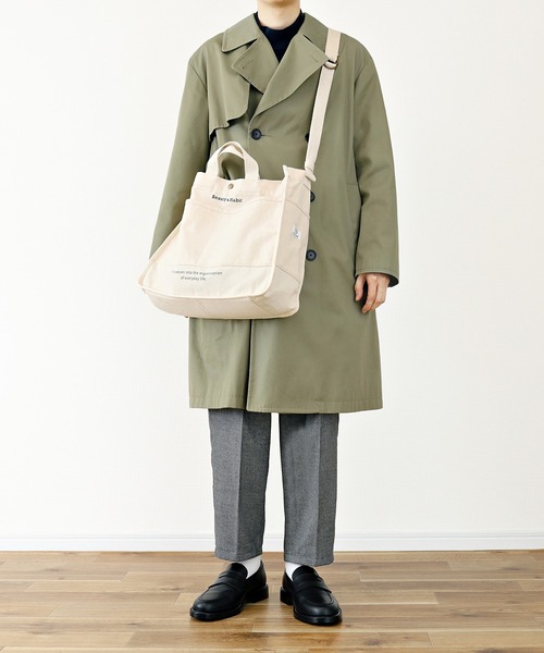 Beauty&Habit（ビューティアンドハビット）の「【Beauty&Habit】キャンバスショルダートートバッグ/2WAY Shoulder Tote Bag A4サイズ（トートバッグ・メンズ・ナチュラル・FREE）」の11枚目の写真