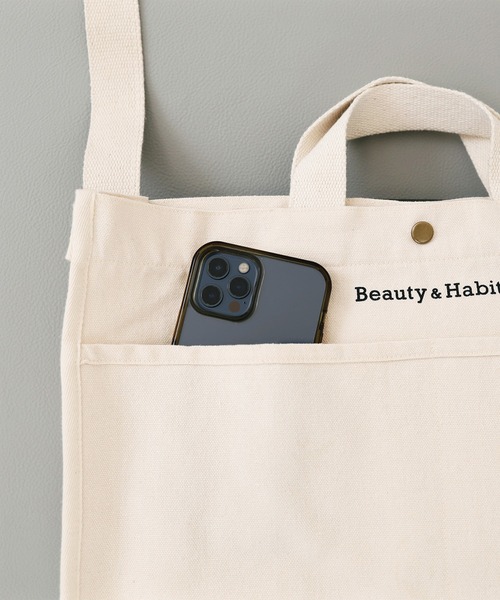 Beauty&Habit（ビューティアンドハビット）の「【Beauty&Habit】キャンバスショルダートートバッグ/2WAY Shoulder Tote Bag A4サイズ（トートバッグ・メンズ・ナチュラル・FREE）」の18枚目の写真