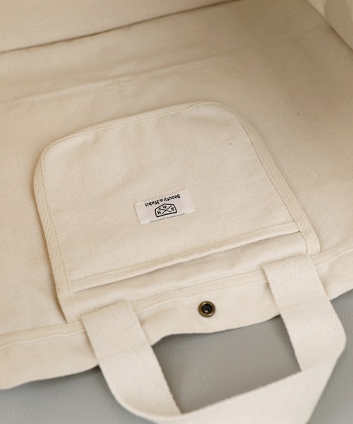 Beauty&Habit（ビューティアンドハビット）の「【Beauty&Habit】キャンバスショルダートートバッグ/2WAY Shoulder Tote Bag A4サイズ（トートバッグ・メンズ・ナチュラル・FREE）」の14枚目の写真