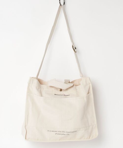 Beauty&Habit（ビューティアンドハビット）の「【Beauty&Habit】キャンバスショルダートートバッグ/2WAY Shoulder Tote Bag A4サイズ（トートバッグ・メンズ・ナチュラル・FREE）」の20枚目の写真
