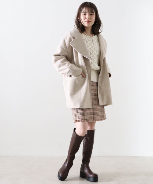 Cheek（チーク）の「ジャケットコート（チェスターコート・レディース・ブルー/アイボリー/キャメル・MEDIUM）」の6枚目の写真