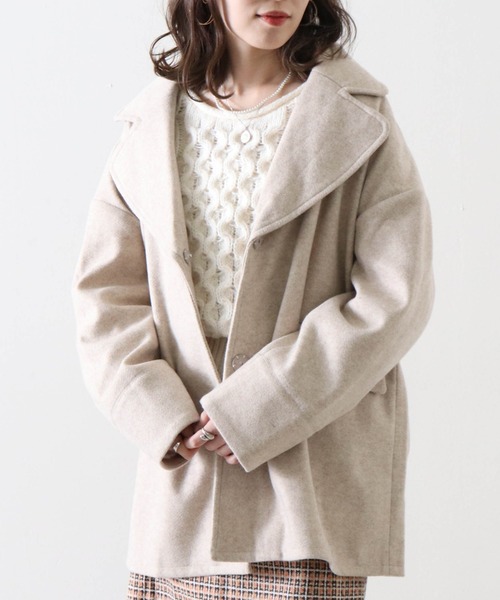 Cheek（チーク）の「ジャケットコート（チェスターコート・レディース・ブルー/アイボリー/キャメル・MEDIUM）」の8枚目の写真