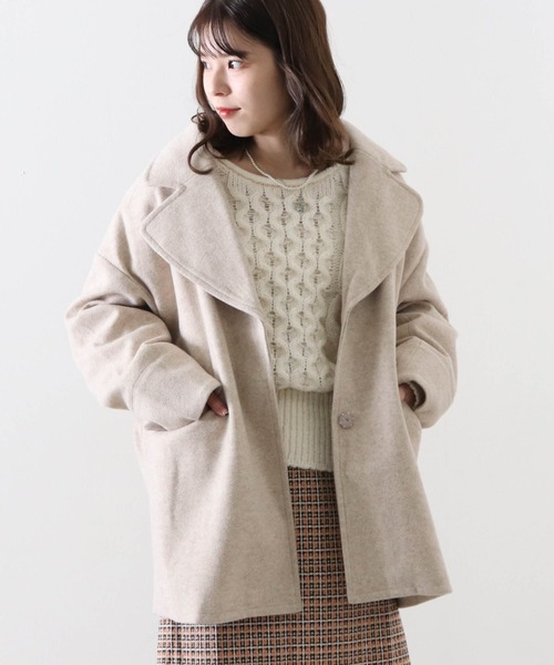 Cheek（チーク）の「ジャケットコート（チェスターコート・レディース・ブルー/アイボリー/キャメル・MEDIUM）」の9枚目の写真