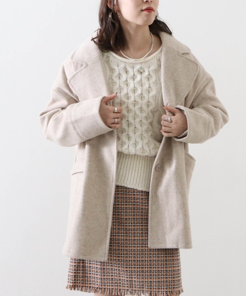 Cheek（チーク）の「ジャケットコート（チェスターコート・レディース・ブルー/アイボリー/キャメル・MEDIUM）」の13枚目の写真