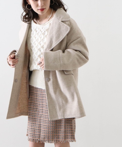 Cheek（チーク）の「ジャケットコート（チェスターコート・レディース・ブルー/アイボリー/キャメル・MEDIUM）」の14枚目の写真