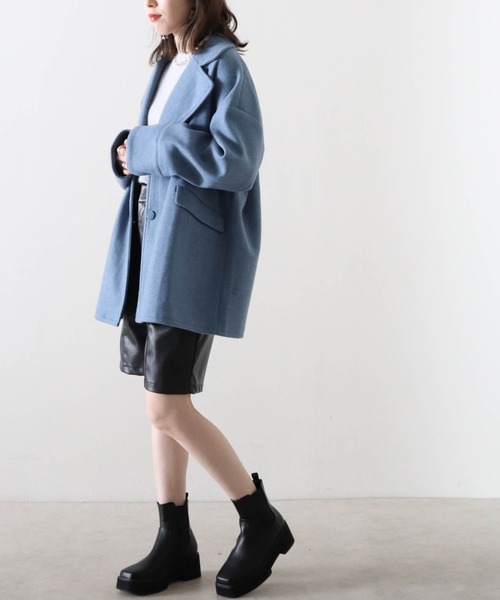 Cheek（チーク）の「ジャケットコート（チェスターコート・レディース・ブルー/アイボリー/キャメル・MEDIUM）」の16枚目の写真