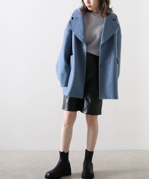 Cheek（チーク）の「ジャケットコート（チェスターコート・レディース・ブルー/アイボリー/キャメル・MEDIUM）」の15枚目の写真