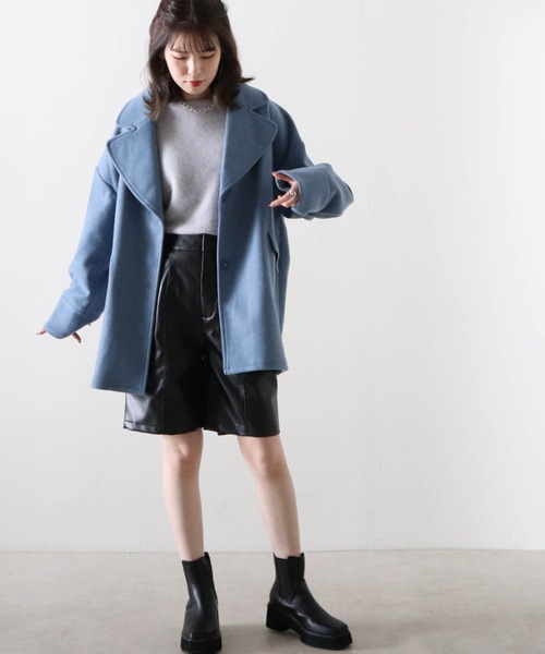 Cheek（チーク）の「ジャケットコート（チェスターコート・レディース・ブルー/アイボリー/キャメル・MEDIUM）」の17枚目の写真