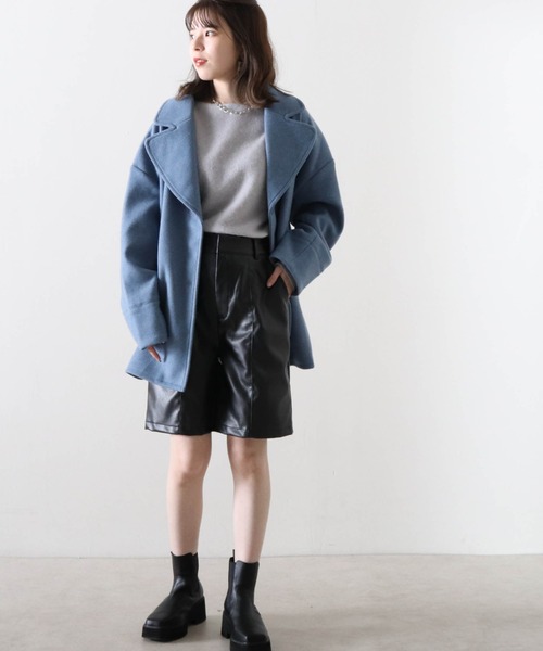 Cheek（チーク）の「ジャケットコート（チェスターコート・レディース・ブルー/アイボリー/キャメル・MEDIUM）」の18枚目の写真