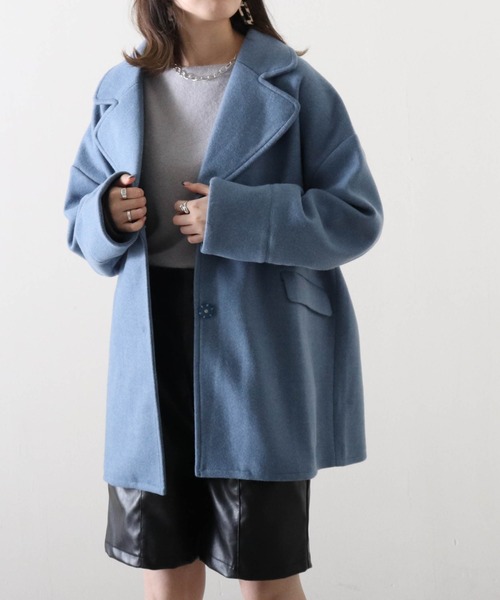 Cheek（チーク）の「ジャケットコート（チェスターコート・レディース・ブルー/アイボリー/キャメル・MEDIUM）」の19枚目の写真