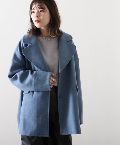 Cheek（チーク）の「ジャケットコート（チェスターコート・レディース・ブルー/アイボリー/キャメル・MEDIUM）」の22枚目の写真