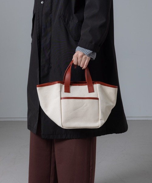 collex(コレックス)の「【Lagom】キャンバストートバッグ small(トートバッグ・レディース・カーキ/アイボリー・フリー)」の1枚目の写真