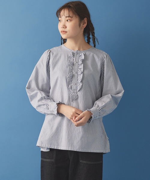Malle（マル）の「malle 60/2プレミアムオックス フリルブラウス 