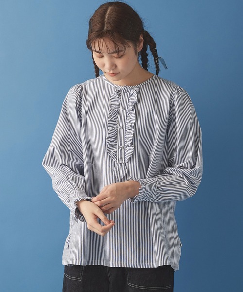 Malle（マル）の「malle 60/2プレミアムオックス フリルブラウス 