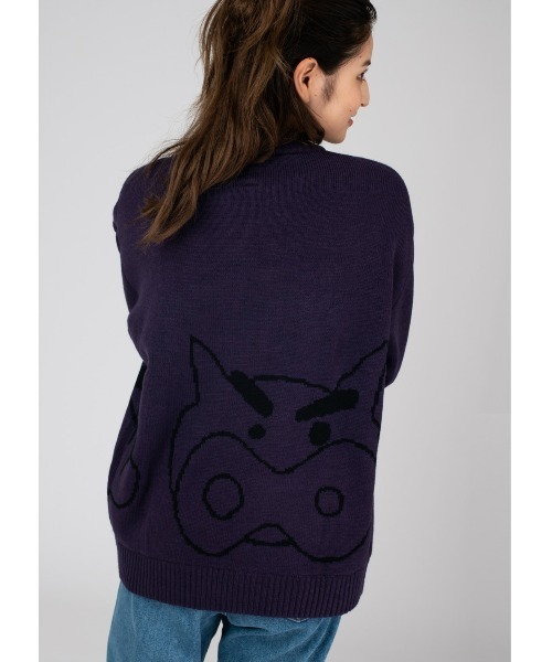 Design Tshirts Store graniph（デザイン　ティーシャツ　ストア　グラニフ）の「しんのすけ＆ぶりぶりざえもん(クレヨンしんちゃん)｜コラボニット（ニット/セーター・メンズ・パープル・SMALL/MEDIUM/LARGE）」の10枚目の写真