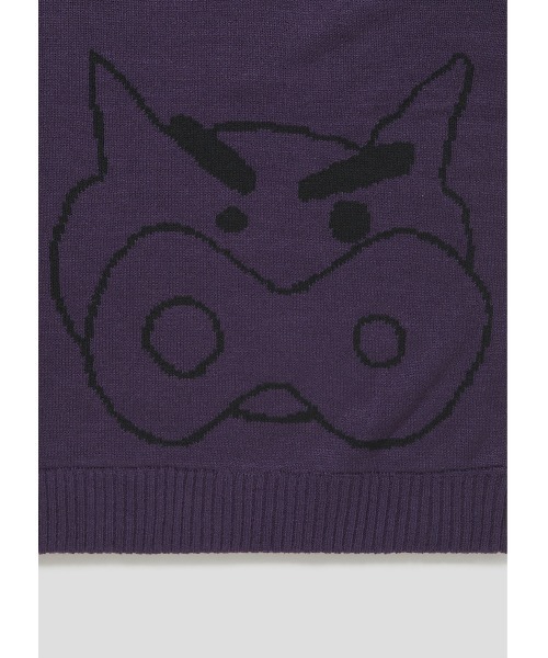 Design Tshirts Store graniph（デザイン　ティーシャツ　ストア　グラニフ）の「しんのすけ＆ぶりぶりざえもん(クレヨンしんちゃん)｜コラボニット（ニット/セーター・メンズ・パープル・SMALL/MEDIUM/LARGE）」の3枚目の写真