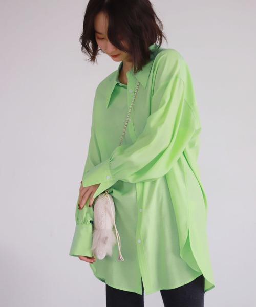 SLOBE citron.（スローブシトロン）の「SLOBE citron. ボリュームスリーブシャツ【手洗い可能】◆（シャツ/ブラウス・レディース・ピンク/グリーン・FREE）」の7枚目の写真