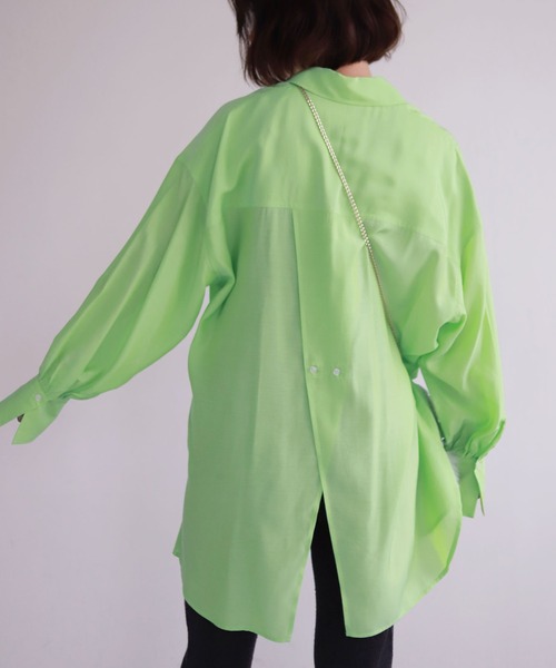 SLOBE citron.（スローブシトロン）の「SLOBE citron. ボリュームスリーブシャツ【手洗い可能】◆（シャツ/ブラウス・レディース・ピンク/グリーン・FREE）」の9枚目の写真