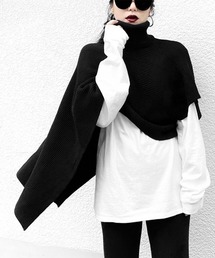 LVEU. | Asymmetric rib knit cape / アシメリブニットケープ(Ai select)(ニット/セーター)