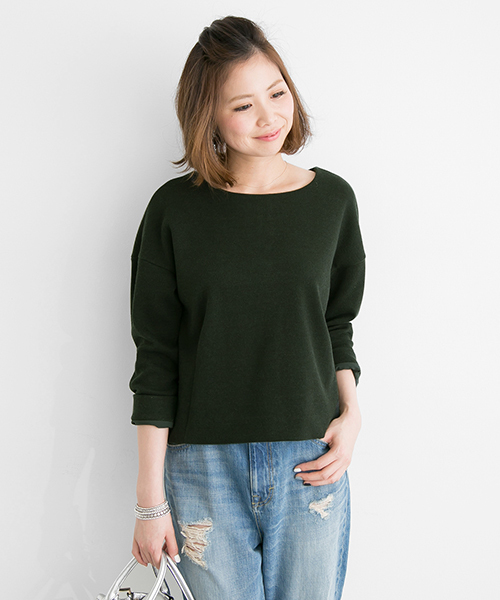 URBAN RESEARCH(アーバンリサーチ)の「UR TRジャージコクーンプルオーバー(Tシャツ/カットソー・レディース・オフホワイト/グリーン/ネイビー・FREE)」の3枚目の写真