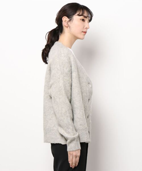 N.（N. Natural Beauty Basic）（エヌエヌナチュラルビューティーベーシック）の「ムジジャガードニットカーディガン（カーディガン/ボレロ・レディース・グレー/イエロー/パープル・MEDIUM）」の4枚目の写真