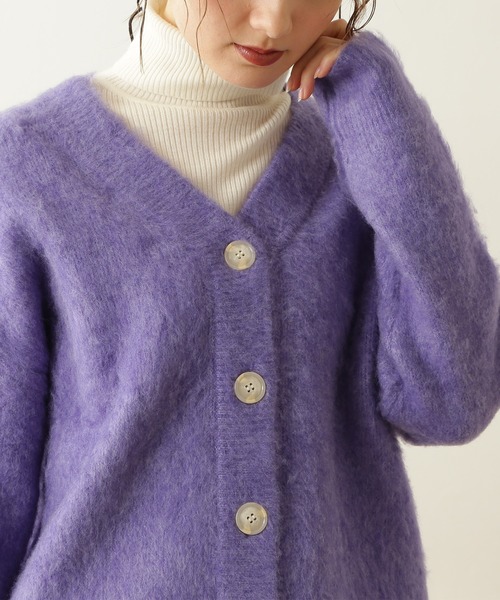 N.（N. Natural Beauty Basic）（エヌエヌナチュラルビューティーベーシック）の「ムジジャガードニットカーディガン（カーディガン/ボレロ・レディース・グレー/イエロー/パープル・MEDIUM）」の15枚目の写真