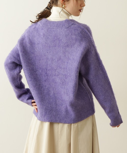 N.（N. Natural Beauty Basic）（エヌエヌナチュラルビューティーベーシック）の「ムジジャガードニットカーディガン（カーディガン/ボレロ・レディース・グレー/イエロー/パープル・MEDIUM）」の14枚目の写真