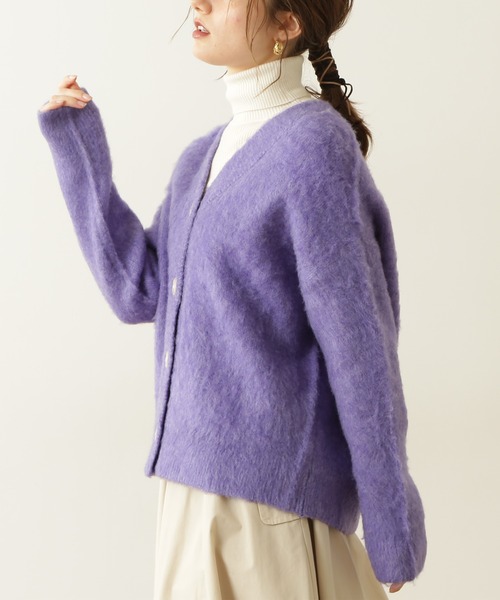 N.（N. Natural Beauty Basic）（エヌエヌナチュラルビューティーベーシック）の「ムジジャガードニットカーディガン（カーディガン/ボレロ・レディース・グレー/イエロー/パープル・MEDIUM）」の13枚目の写真