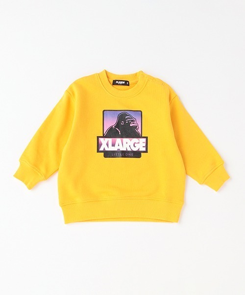 XLARGE KIDS（エクストララージキッズ）の「配色風景柄ボックスOGゴリラトレーナー（スウェット・キッズ・レッド/イエロー/ブラック・90cm/100cm/110cm/120cm/130cm/140cm）」の2枚目の写真