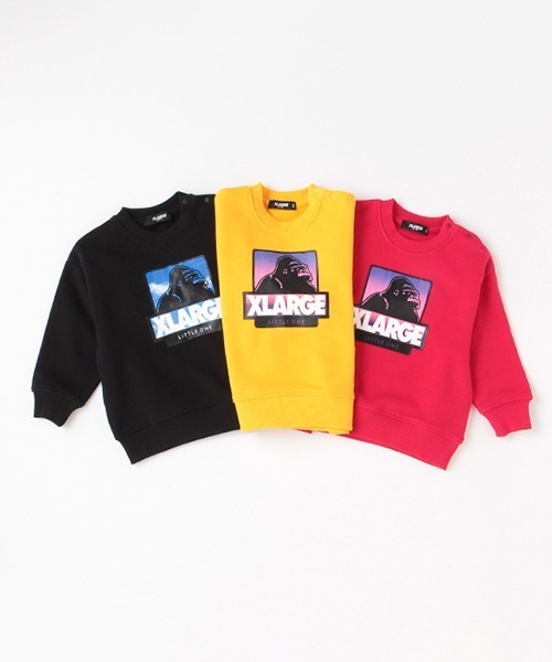 XLARGE KIDS（エクストララージキッズ）の「配色風景柄ボックスOGゴリラトレーナー（スウェット・キッズ・レッド/イエロー/ブラック・90cm/100cm/110cm/120cm/130cm/140cm）」の14枚目の写真