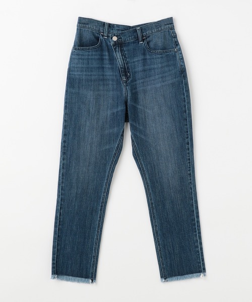 WHEIR（ウェア）の「WHEIR クロスストレートデニムパンツ（デニムパンツ・レディース・ダークインディゴブルー/ライトインディゴブルー/ワンウォッシュ・23/24/25/26/27）」の2枚目の写真