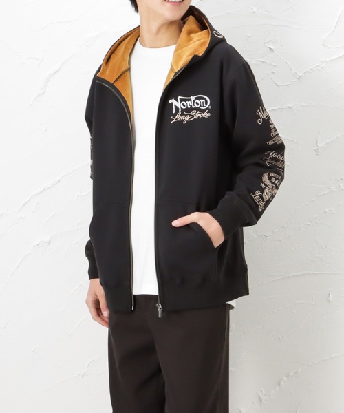 Norton（ノートン）の「Norton ノートン フルジップパーカー（パーカー・メンズ・ブラック/キャメル・M/L/XL/XXL）」の8枚目の写真