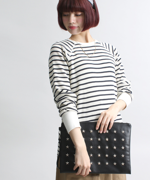 WEGO(ウィゴー)の「WEGO/スタースタッズクラッチバッグ(クラッチバッグ・メンズ・ブラック・FREE)」の7枚目の写真
