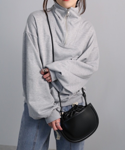 sakishimatokyo(サキシマトーキョー)の「【ZOZO限定】フロントZIPプルオーバー(スウェット・レディース・ブラック/グレー/アイボリー・FREE)」の3枚目の写真