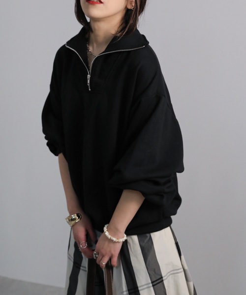 sakishimatokyo(サキシマトーキョー)の「【ZOZO限定】フロントZIPプルオーバー(スウェット・レディース・ブラック/グレー/アイボリー・FREE)」の13枚目の写真